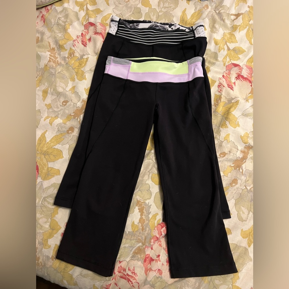 Lululemon crop kick flare yoga pants capri sz 6
